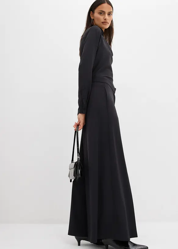 Široké splývavé kalhoty s pohodlným pasem, bonprix