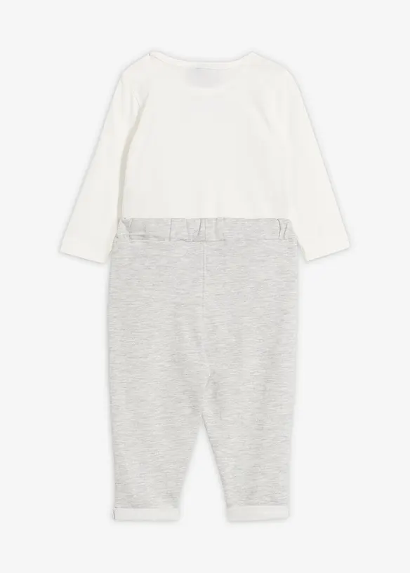 Sváteční souprava s vestovým body, motýlkem a kalhotami z čisté organické bavlny (3dílná souprava), bonprix