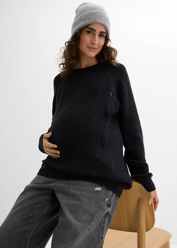 Těhotenský svetr s diskrétní kojicí funkcí, bonprix