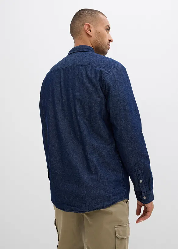 Džínová košile s hřejivou podšívkou, bonprix