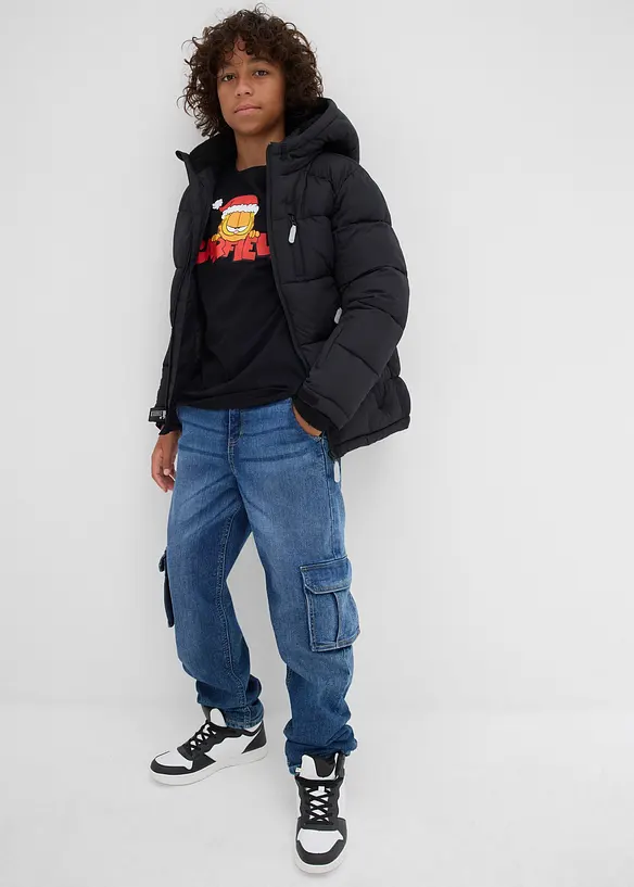 Triko s dlouhým rukávem, Garfieldem a vánočním motivem, z čisté bavlny, Garfield