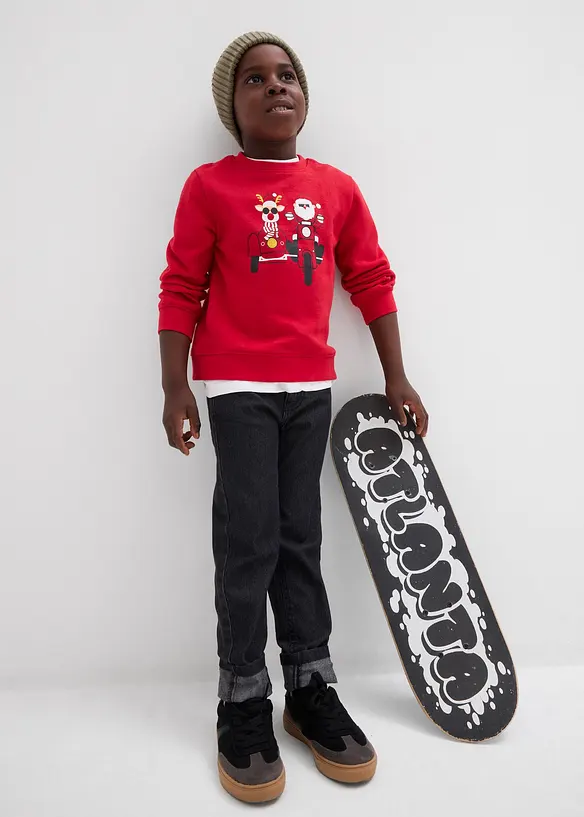 Mikina s vánočním motivem, z čisté organické bavlny, bonprix