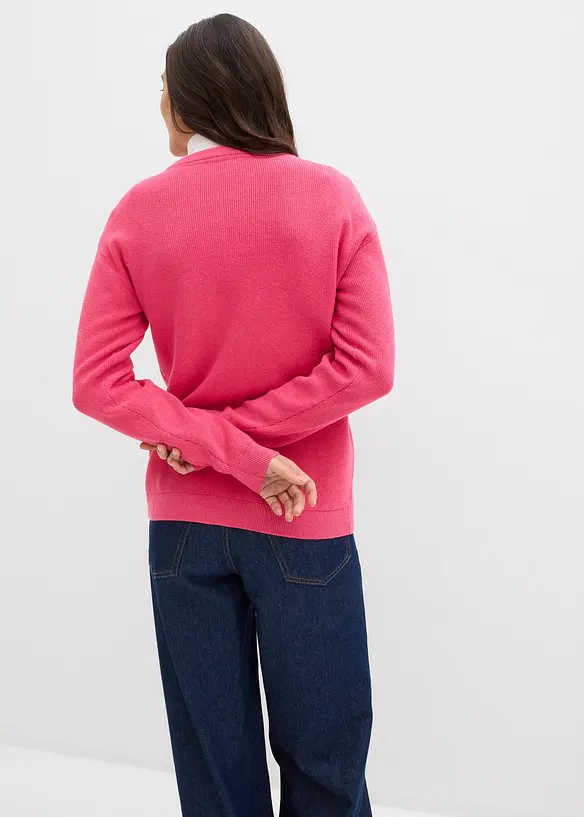 Kabátek z jemné pleteniny, kulatý výstřih, bonprix