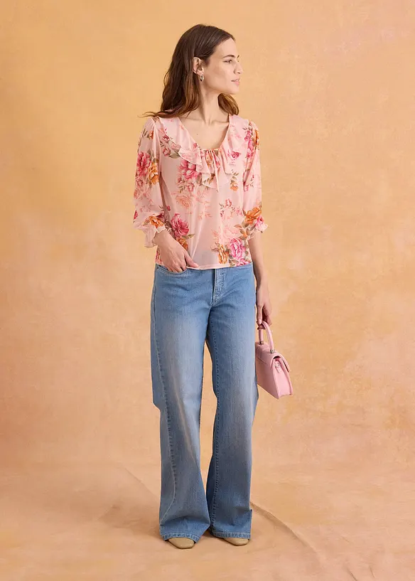 Strečové džíny Wide Leg, Mid Waist, bonprix