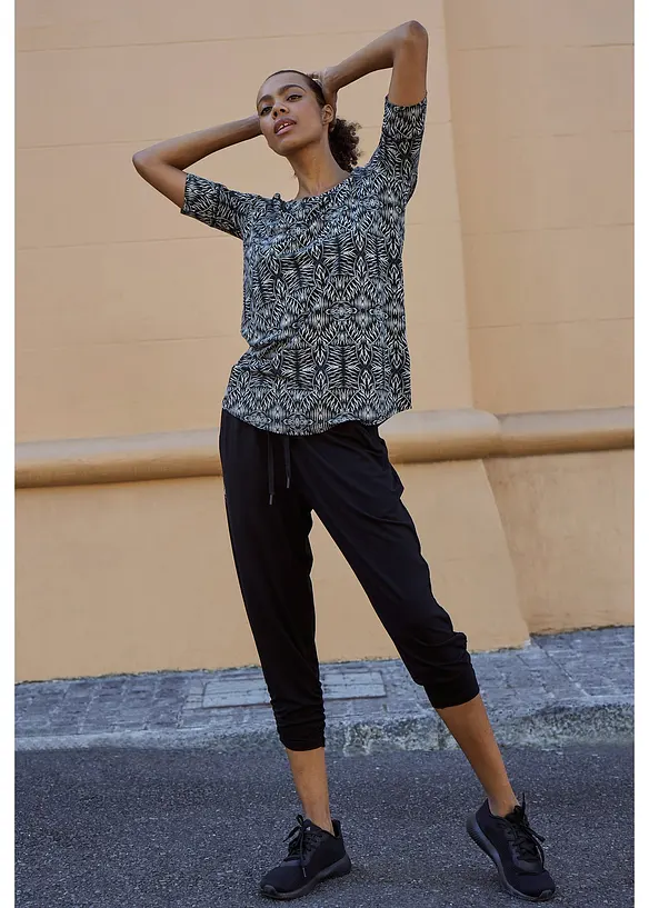 Harémové kalhoty s řasením na dolním okraji, bonprix