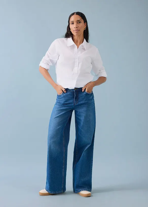 Volné džíny Straight, Mid Waist, bonprix