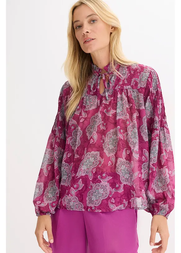 Saténová tunika se sámky, bonprix