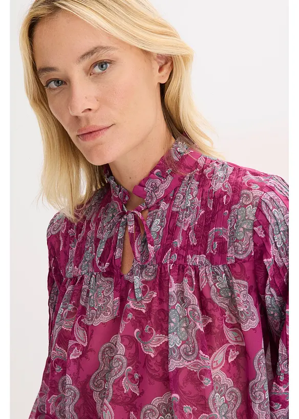 Saténová tunika se sámky, bonprix