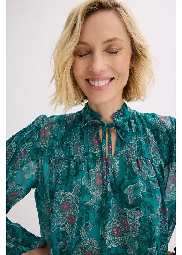 Saténová tunika se sámky, bonprix