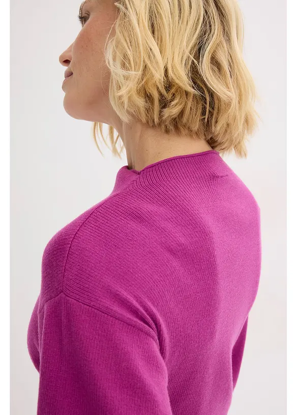 Pletený svetr s balónovými rukávy, bonprix