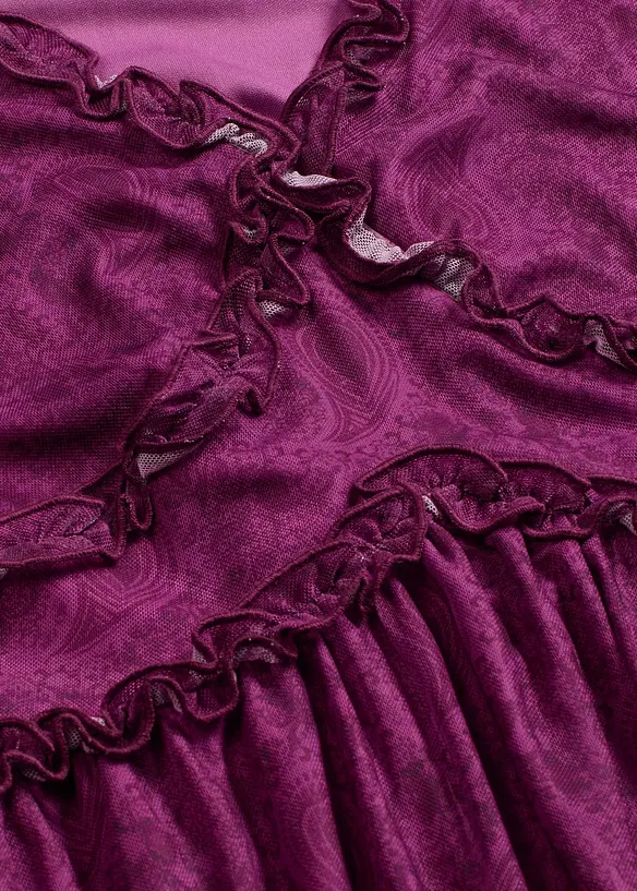 Žerzejové midi šaty ze síťoviny, bonprix