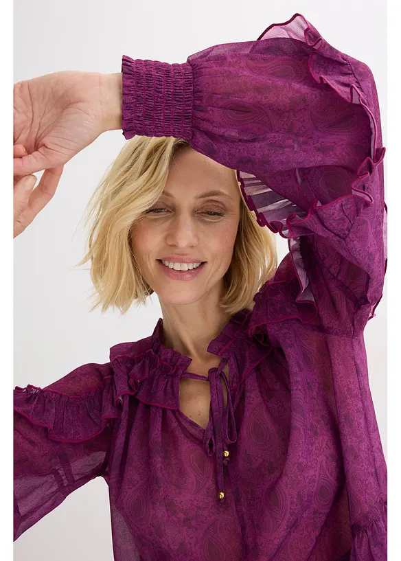 Šifónová halenka s volánky, bonprix