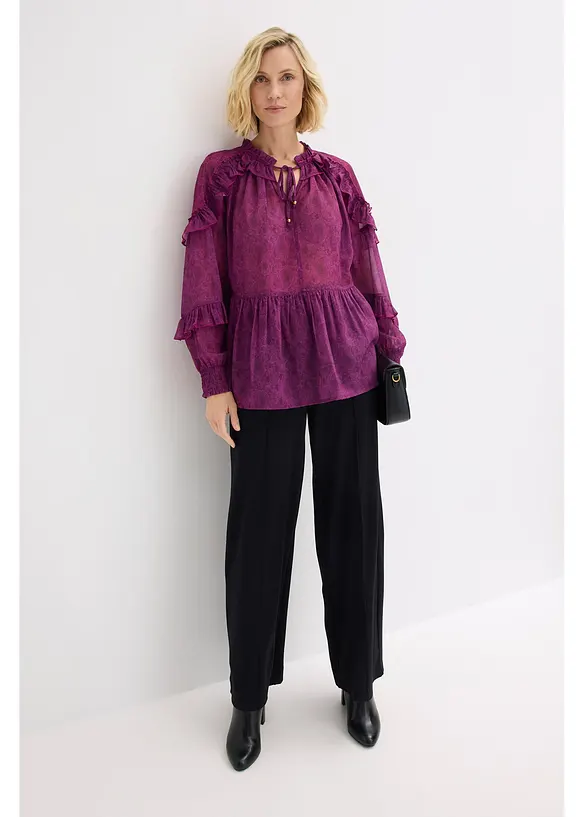 Šifónová halenka s volánky, bonprix