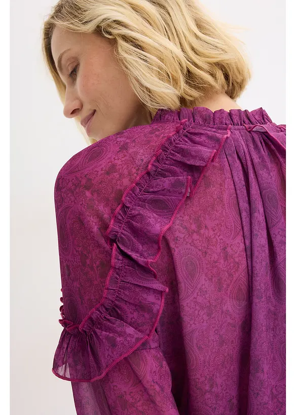 Šifónová halenka s volánky, bonprix