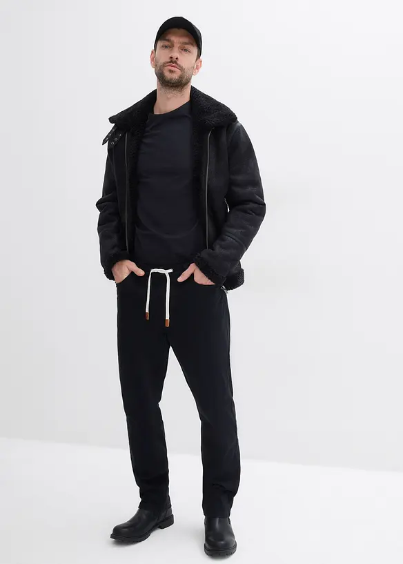 Strečové kalhoty bez zapínání, Regular Fit, Straight, bonprix