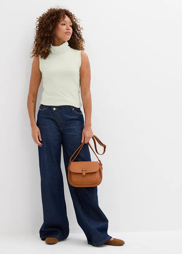 Top s rolákovým límcem, z elastického polyamidového materiálu, bonprix