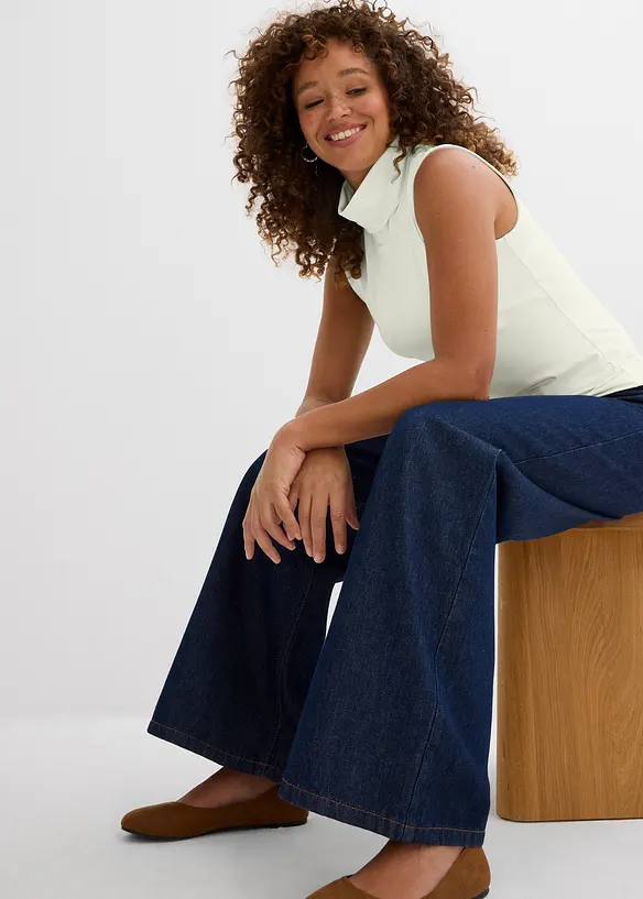 Top s rolákovým límcem, z elastického polyamidového materiálu, bonprix