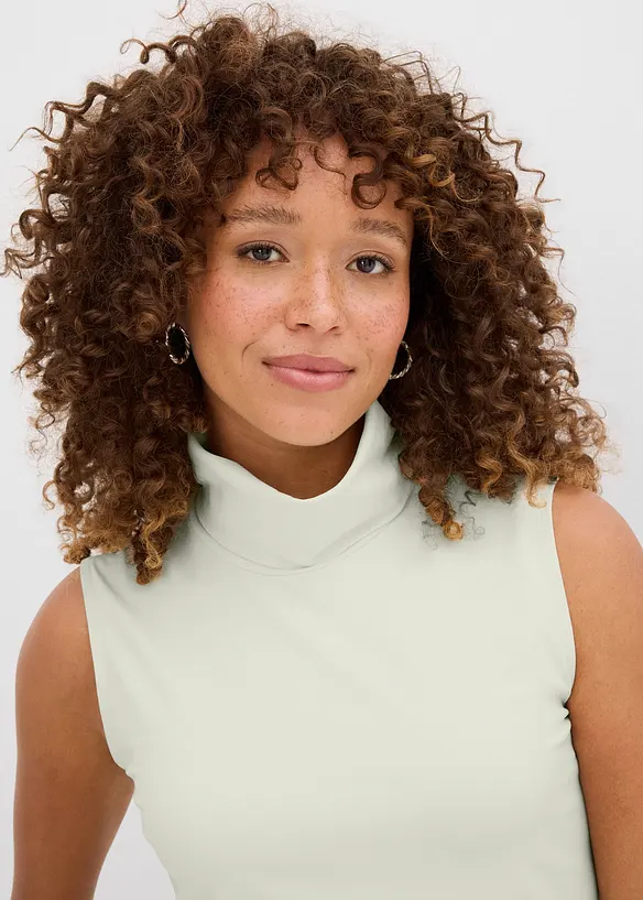 Top s rolákovým límcem, z elastického polyamidového materiálu, bonprix