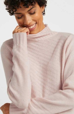 Žena - Vlněný svetr s podílem Good Cashmere Standard® - světle růžová