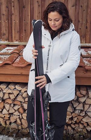 Žena - Funkční lyžařská bunda, nepromokavá - bílá