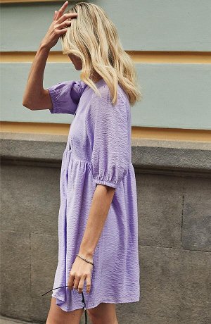 Žena - Tkané šaty s výstřihem vzadu - světle fialová