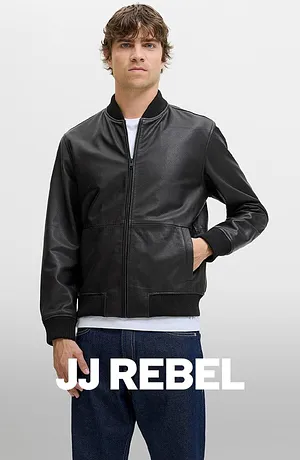 Muž - Kožená bunda bomber JJ REBEL - černá