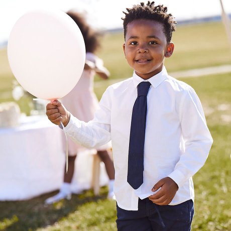 Dítě - Krátké kalhoty, košile a motýlek, pro chlapce (3dílná souprava) - tmavě modro-bílá