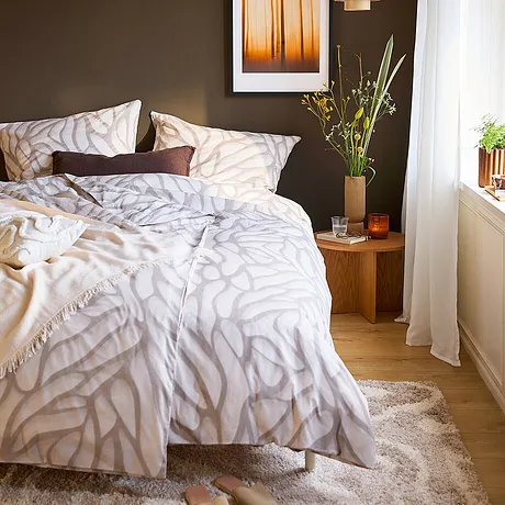 Wohnen & Garten - Bettwäsche mit organischem Muster - taupe/beige
