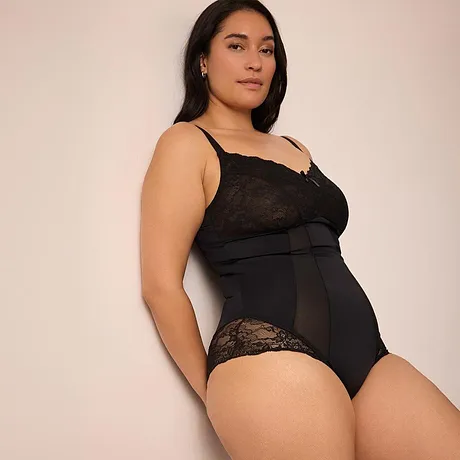 Žena - Stahovací body, střední tvarující efekt - černá