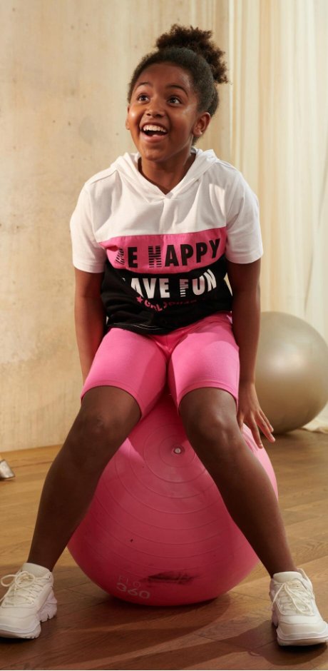 Dítě - Dívčí sportovní souprava, tričko+krátké legíny (2dílná) - černo-bíle-pinklady