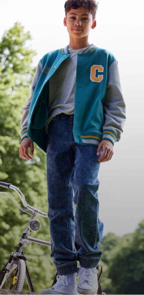 Dítě - Teplákové džíny Regular Fit, pro chlapce - tmavě modrý denim