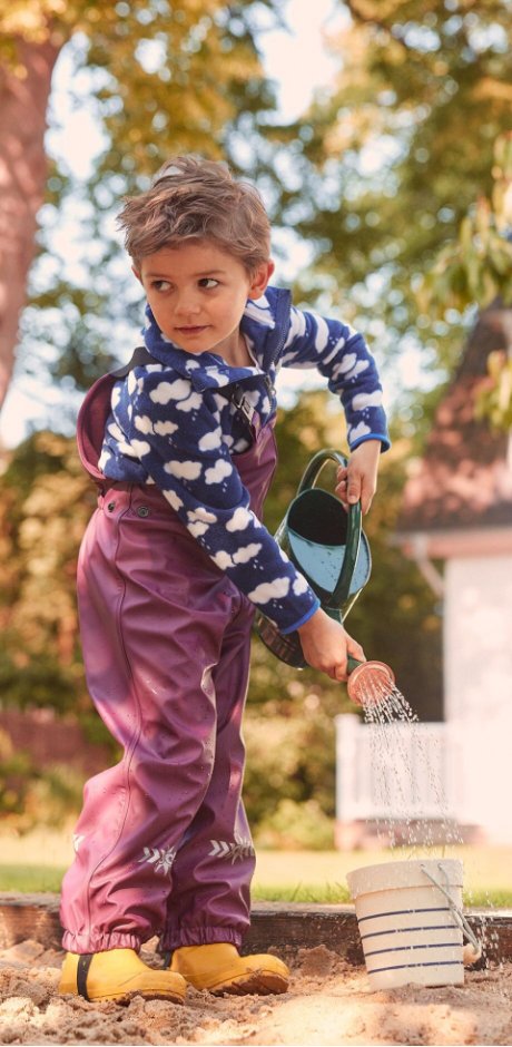 Dítě - Termo kalhoty pro dívky, do deště, s laclem - lilková