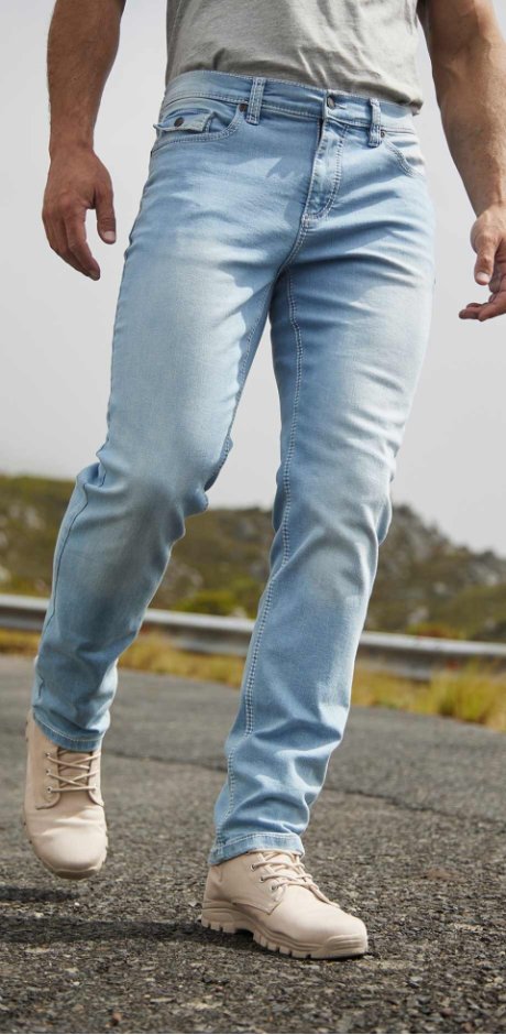 Muž - Strečové džíny Regular Fit, Straight - světle modrý denim