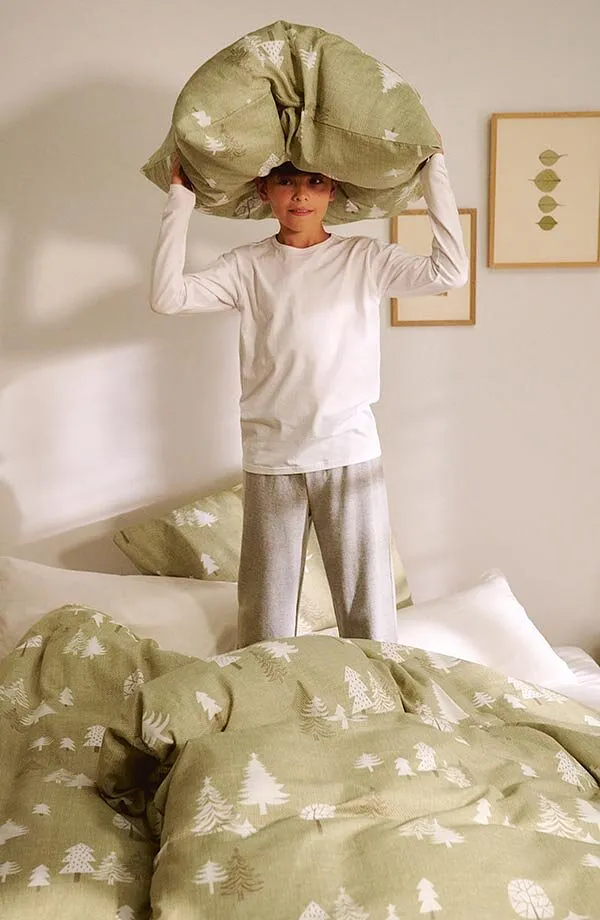 Dům - Povlečen&iacute; se stromy - hnědo&scaron;ed&aacute;