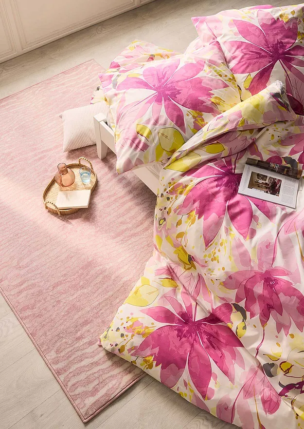 Dům - Povlečen&iacute; z bavlněn&eacute; směsi - růžovo-žlut&aacute;