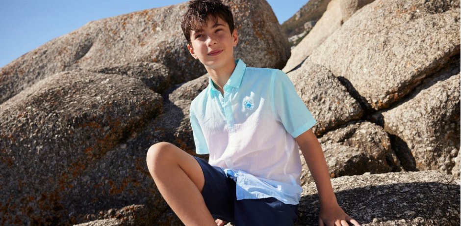 Dítě - Chlapecká košile Tie Dye, krátký rukáv - bílo-tyrkysovo-středně modrá