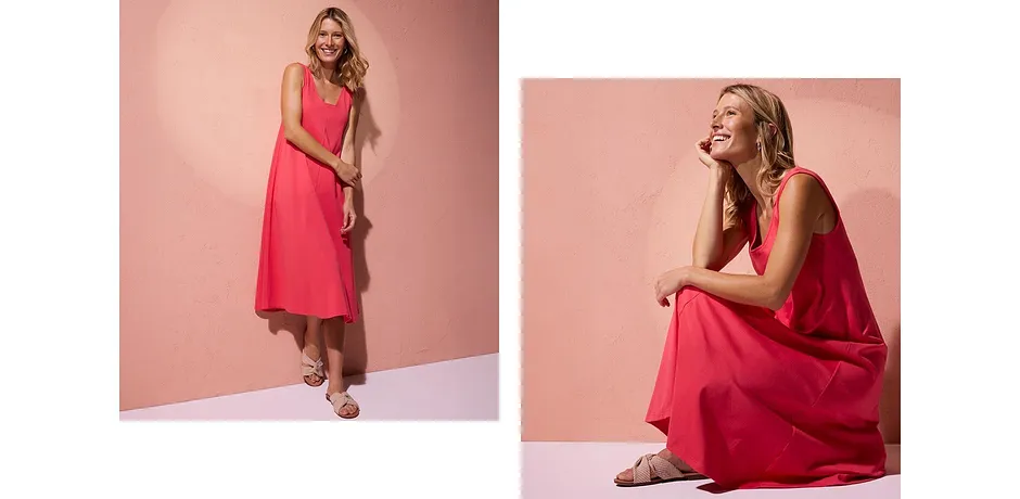 Žena - Žerzejové šaty z čisté organické bavlny - rajská pink