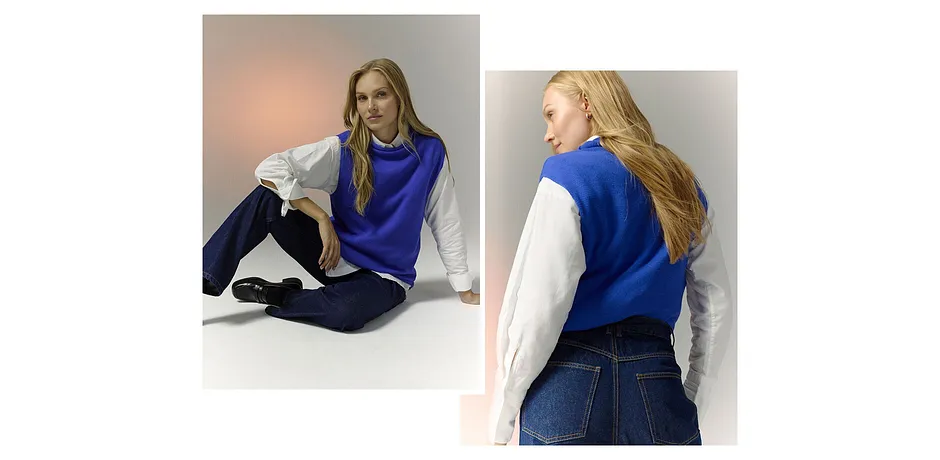 Žena - Džíny Straight, High Waist, Long, z organické bavlny - tmavě modrý denim nesepraný