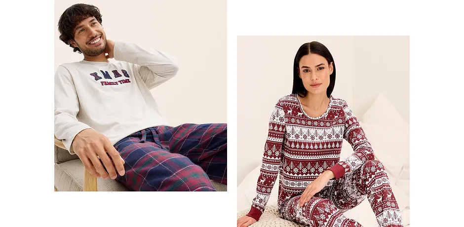 Trendy - Pyžamo z čisté organické bavlny - javorově červeno-bílá