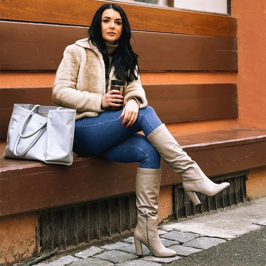 Žena - Obuv - Kozačky - Kozačky na podpatku