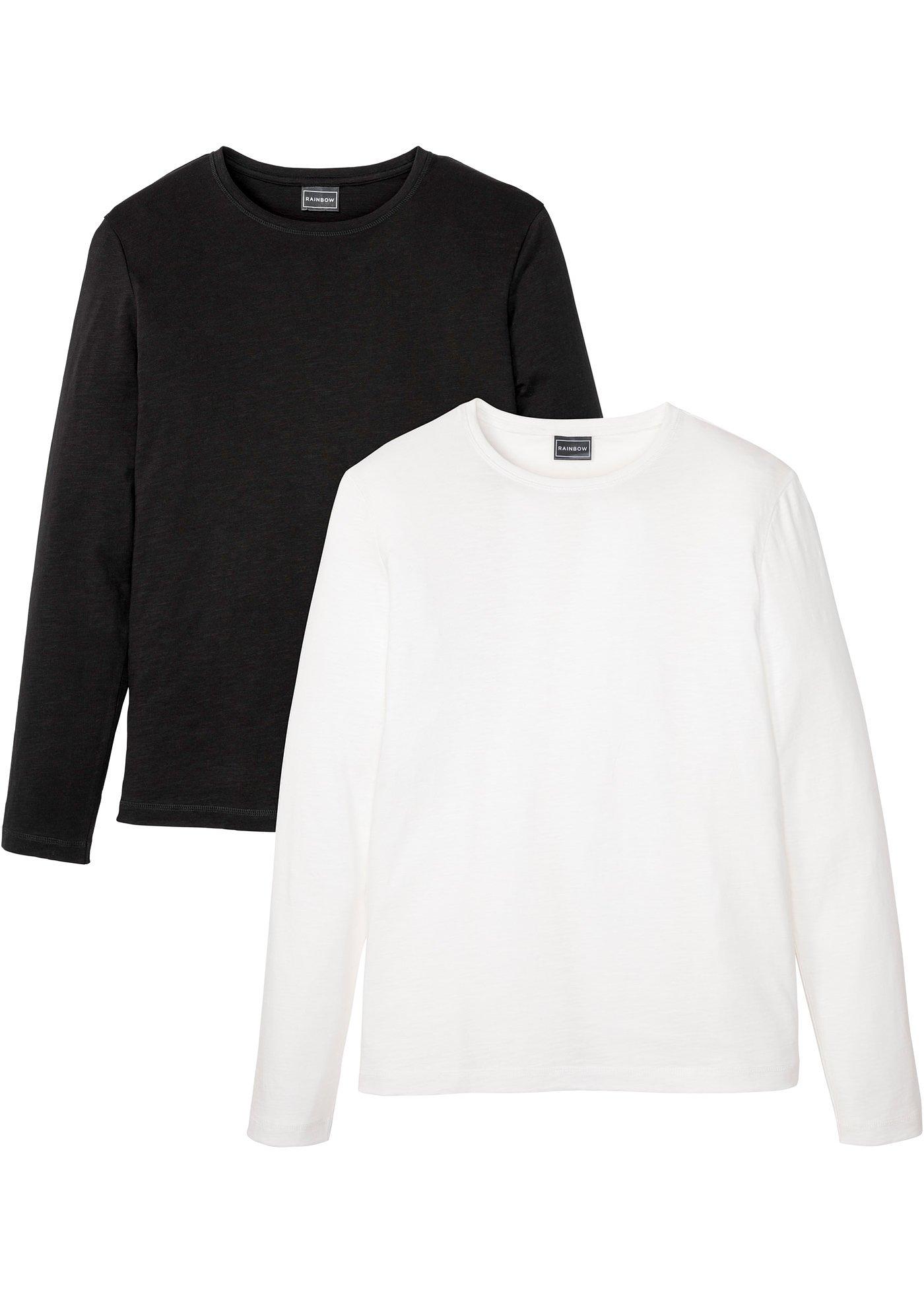 Triko ze žíhané příze, dlouhý rukáv, Slim Fit (2 ks)