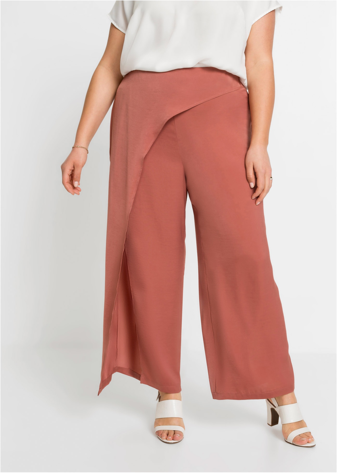 Kalhoty s recyklovaným polyesterem - Hnědá