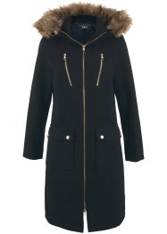 Kabát z umělé vlny, s kapucí, bpc bonprix collection