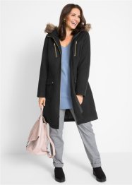 Kabát z umělé vlny, s kapucí, bpc bonprix collection