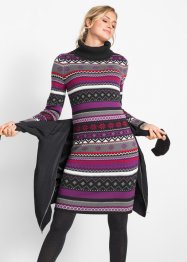 Pletené žakárové šaty se šálovým límcem, bpc bonprix collection