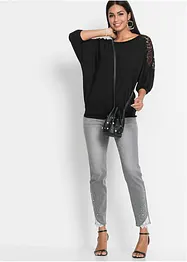 Oversized triko s krajkou, bonprix