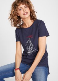 Bavlněné tričko s postranními rozparky a potiskem, bpc bonprix collection