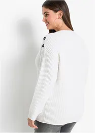 Oversize svetr s knoflíky, bonprix