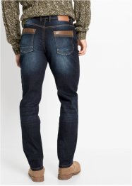 Strečové džíny s detaily z umělé kůže Slim Fit Straight, John Baner JEANSWEAR