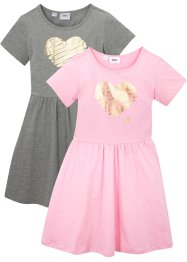 Dívčí žerzejové šaty s potiskem, dvojbalení, bpc bonprix collection